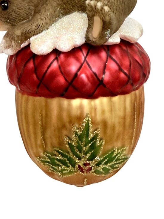 Fitz & Floyd Charming Tails Glass Ornament Nutty For The Holidays - Picture 6 of 8
